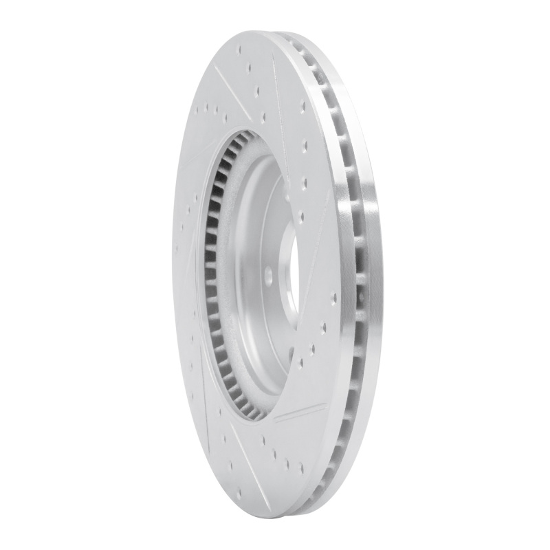 Hyundai Elantra Brake Rotor (1) - Front Left - R1 Concepts - Drilled & Slotted - Silver - `20-`25